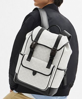 ＜COACH＞リーグ　フラップ　バックパック・シグネチャー　キャンバス